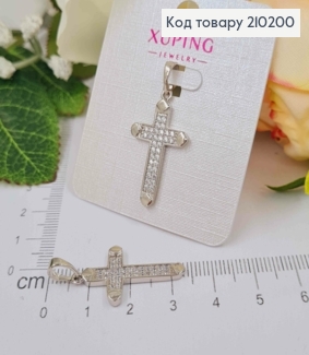 Крестик родованный, в камнях, 2,5*1,5см, Xuping 210200 фото