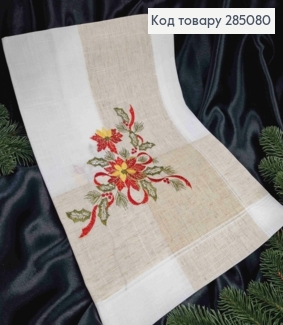 Скатерть -салфетка "Лен" с рисунком "Цветок .Рождественник", размер 85*85см 285080 фото