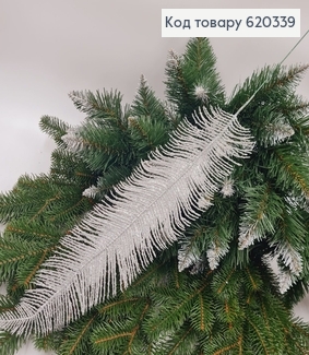 Перо для новорічного декору СРІБЛО, 60см 620339 фото