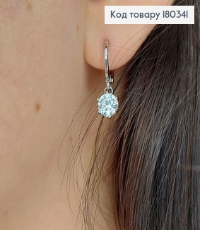 Серьги кольца подвеска с камнем родированным медзолото Xuping 180341 фото