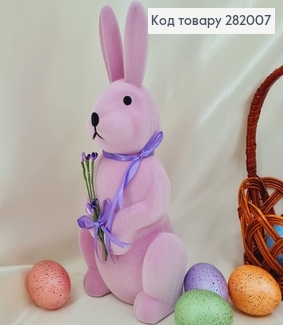 Заяц бархат фиолетовый с ивой 13х29 см 282007 фото