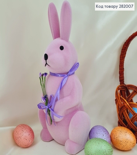 Заяц бархат фиолетовый с ивой 13х29 см 282007 фото 1