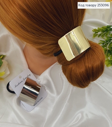 Резинка 5см на хвост "Прямокутная БРОШКА большая" в асорт. (золото/серебро) 253096 фото 3