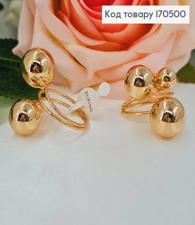 Кольцо Поцелуйчик ТРИ ШАРА  Xuping 18K  170500 фото