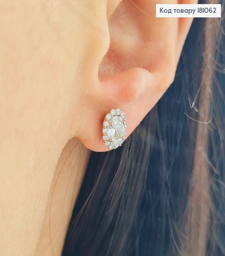 Серьги гвоздики с блестящим камнем 0,8см, Xuping 181062 фото 2