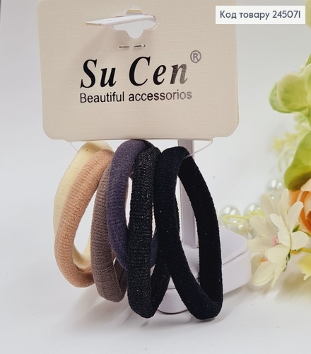 Набор резинок "Микрофибра" диаметр 5см. 6шт.\уп. 245071 фото 1