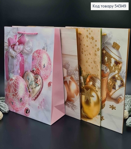 Пакет бумажный, "Новогодние игрушки" в ассорт. 26*32*10см 543149 фото 1