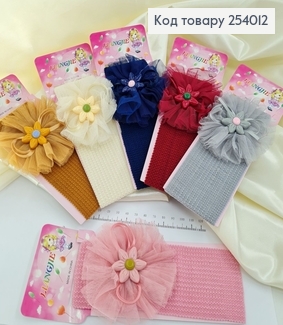 Повязка вязаная с цветочком в асс. 254012 фото