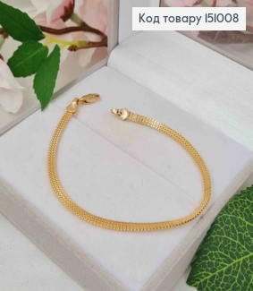 Браслет плетение Снейк тройной, шир.3мм, дл. 19см, Xuping 18K 151008 фото