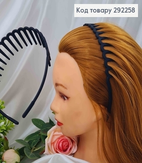 Обруч пластиковый черный, с зубцами, 3,5см. 292258 фото