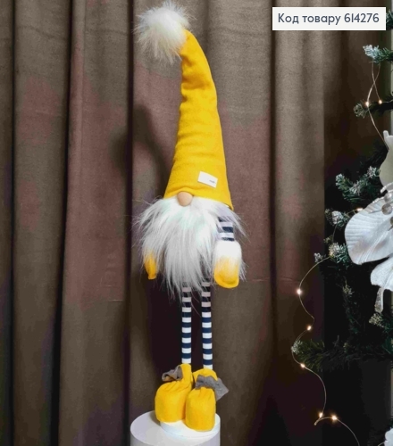Гном "Скандинавський" в ЖОВТІЙ шапці, 82см, ручна робота, Україна 614276 фото 1