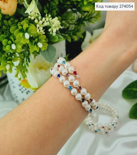 Браслет с камнями и жемчужинками в ассортименте 274054 фото 2