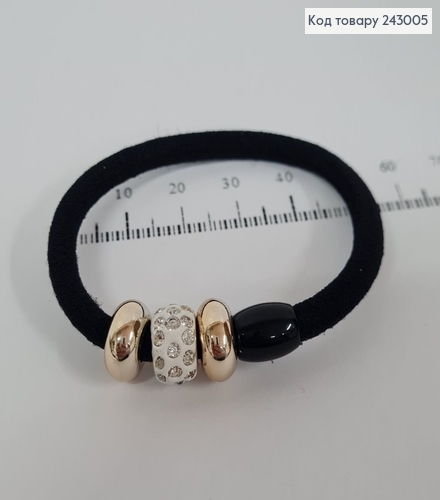 Резинка черная с золотыми и черным шаром 10 шт / уп цена за уп. 243005 фото 2