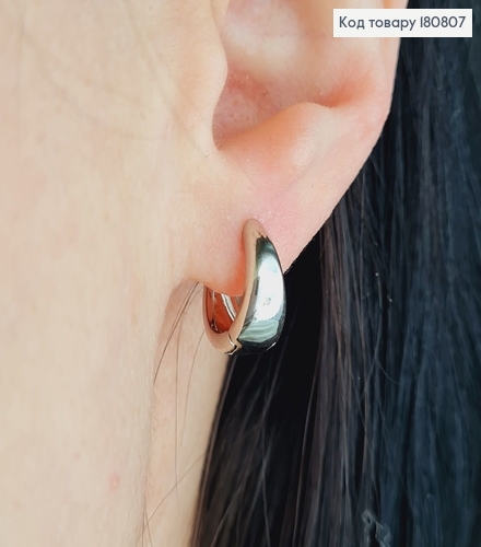 Сережки родированые кольца Капелька, 1см, Xuping 180807 фото 2