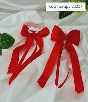 Резинка, Бант репсовый, красного цвета, 9*15см, Ручная работа, Украина 25237 фото