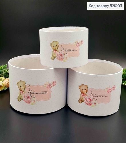 Набор Коробок 3шт, Без крышки, с мишкой, "С наилучшими пожеланиями" 13*20см, 12*18см, 10*16см 521003 фото 1