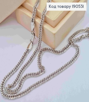 Цепочка родованная ПАНЦИРНОЕ плетение, ширина 4мм, длина 50см, Xuping 190531 фото