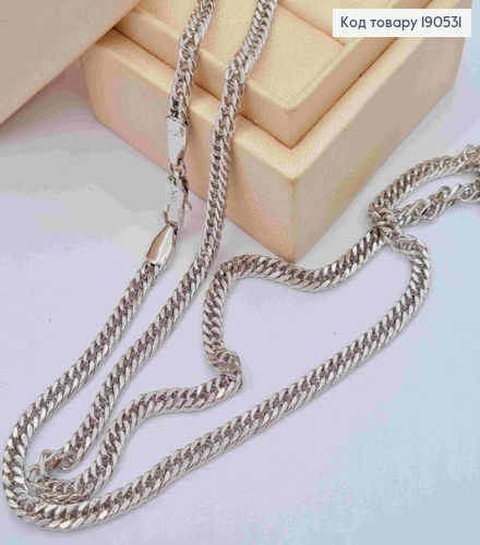 Цепочка родованная ПАНЦИРНОЕ плетение, ширина 4мм, длина 50см, Xuping 190531 фото 1