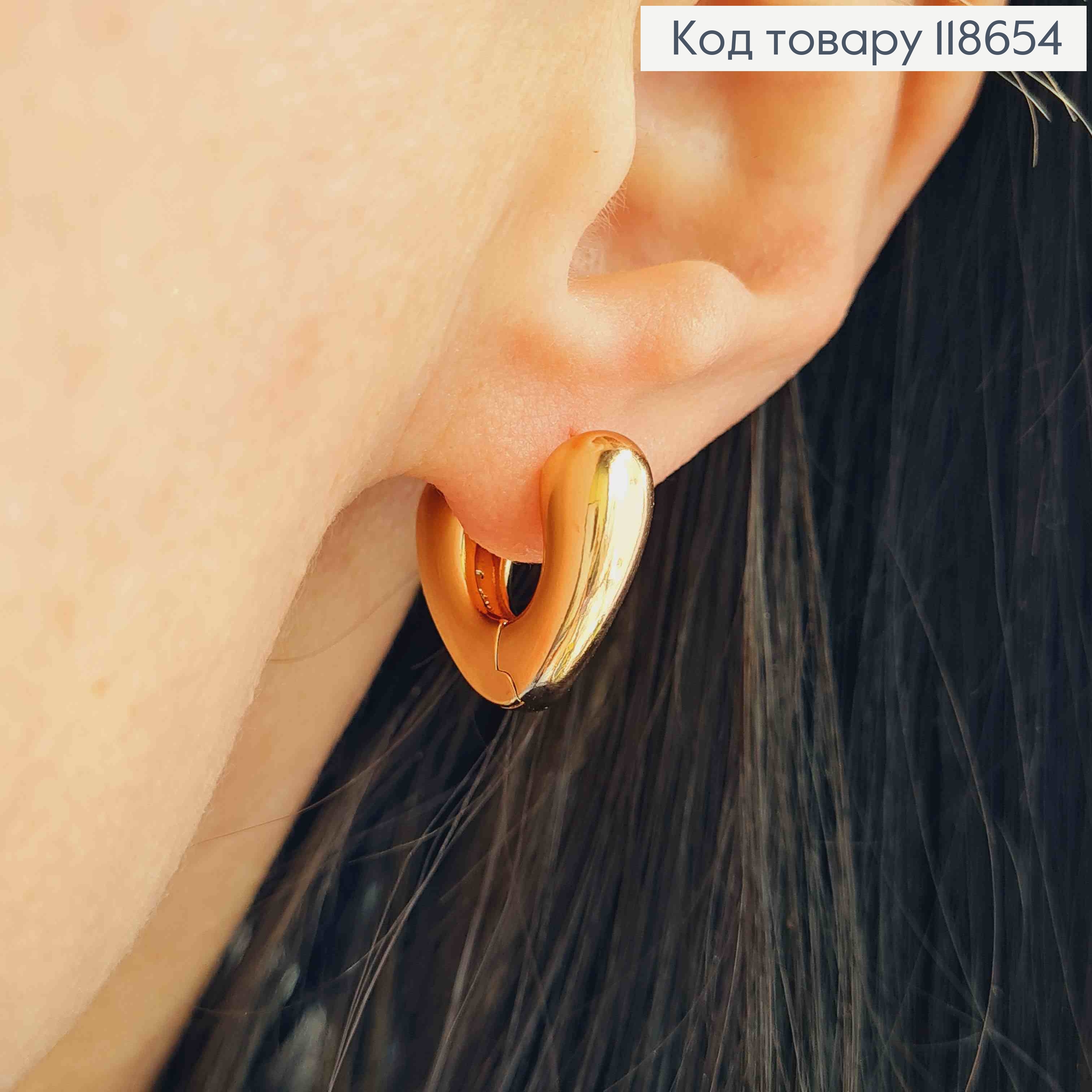 Серьги кольца "Эксклюзивные", 1,5см, Xuping 18К 118654 фото 2