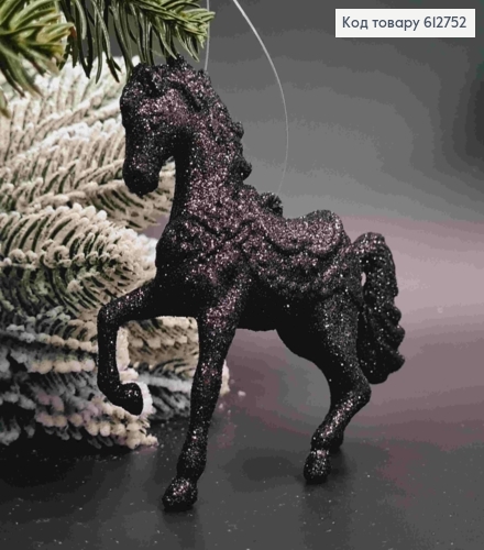 Фігурка  блиск "КІНЬ ", ЧОРНИЙ , розмір 10*10см, прикраса пластикова, Україна 612752 фото 1