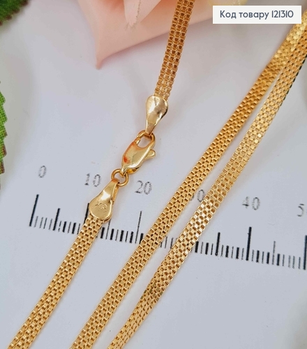 Цепочка квадратное якорное плетение, дл. 50см, шир.3мм, Xuping 18K 121310 фото 1