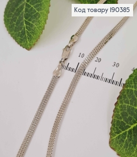 Цепочка родованная, квадратное якорное плетение, дл. 50см, шир.3мм, Xuping  190385 фото