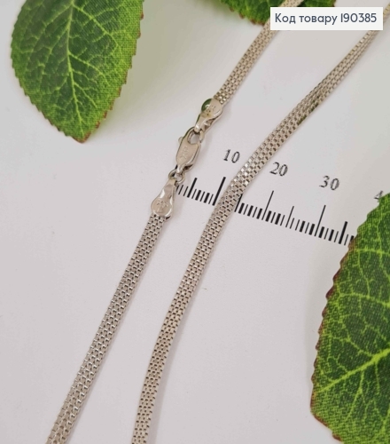 Цепочка родованная, квадратное якорное плетение, дл. 50см, шир.3мм, Xuping  190385 фото 1