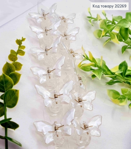 Краб пластик "Бабочка", 4,5*3см, Перламутрового цвета 212269 фото 1