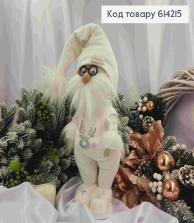 Гном в очках в БЕЛОЙ кофточке и Комбинезоне, 60 см, ручная работа, Украина 614215 фото