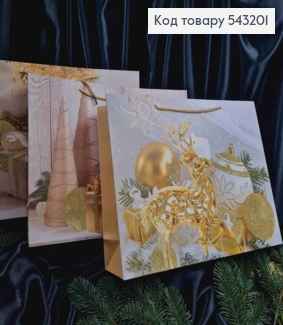 Пакет бумажный с рисунком "Новогодняя композиция", 30*38,5*11см, в ассортименте 543201 фото