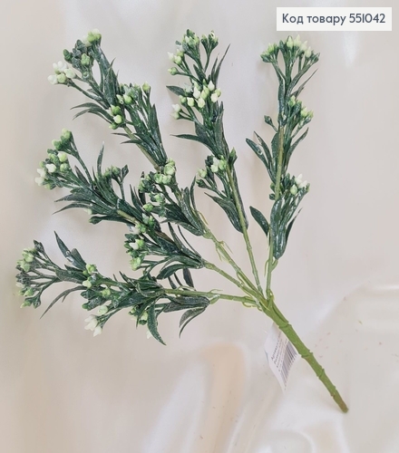 Искусственный цветок мимоза белая пластик из 5 веточек 32см 551042 фото 1