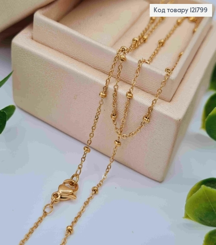 Цепочка Якорное плетение с шариками, ширина 2мм, длина 45см, Xuping 18К. 121799 фото 1