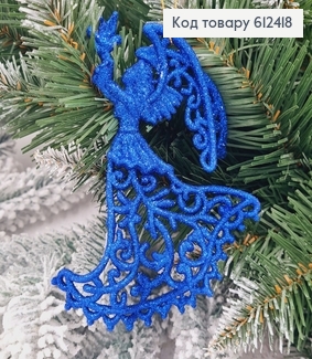 Новорічна фігура Блиск Янгол з голубом СИНЯ, 12*7см, Україна 612418 фото