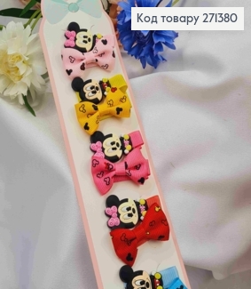 Набор детских заколок (20шт) МИККИ МАУС+бантик, размер 2,5*2см, заколка стрела 3,5см, в ассорт. 271380 фото