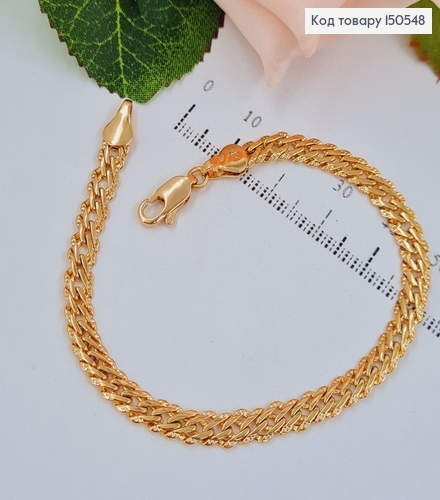 Браслет 5мм, длина 18см, плетение двойной ромб Xuping 18K 150548 фото 1