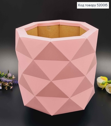 Коробка многогранная, НЕЖНО-РОЖЕВОГО цвета, 18*22см. 520015 фото 1