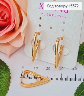 Серьги стрелы, с камнями, 2см Xuping 18K 115372 фото