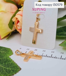 Крестик с камешками на краю, 2,5*1,7см, Xuping 18K 130579 фото