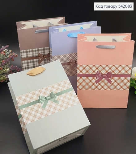 Пакет паперовий маленький з Бантиком, 18х23х8см в асорт. 542083 фото 1