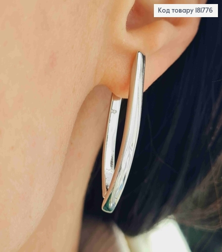 Сережки родованные Стрелы, длина 3,6см, английская застежка, Xuping 181776 фото 1