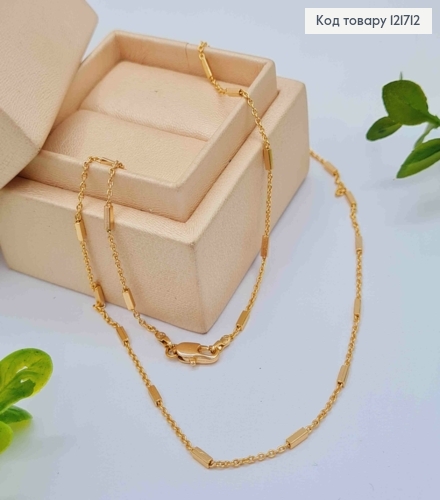 Ланцюжок ЯКІРНЕ плетіння з прямокутними пластинками, довжина 45см, Xuping 18К 121712 фото 1