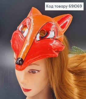 Маска Лисички, пластикова на резинці, 22*18см 691069 фото