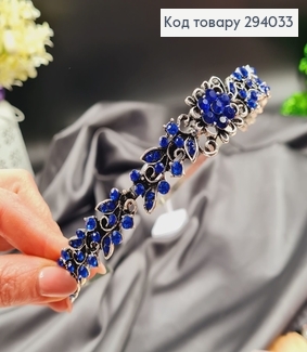 Діадема метал під срібло з СИНІМИ камінцями 294033 фото