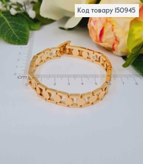 Браслет, плетение пластинками, шир.0,8см, дл. 20см, Xuping 18K 150945 фото