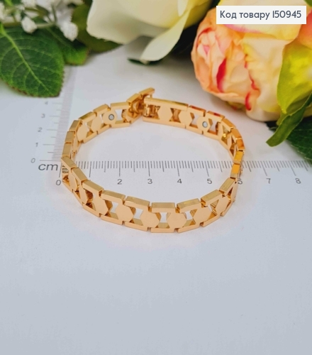 Браслет, плетение пластинками, шир.0,8см, дл. 20см, Xuping 18K 150945 фото 1