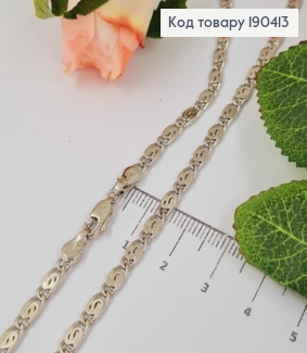 Цепочка родованная, Улиточное плетение, 60см, шир. 2,5мм, Xuping 190413 фото