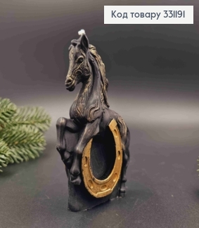 Воскова свічка "Коник з підковою", РУЧНА робота, 10*7,5см. натуральний бджолиний віск без домішок 331191 фото