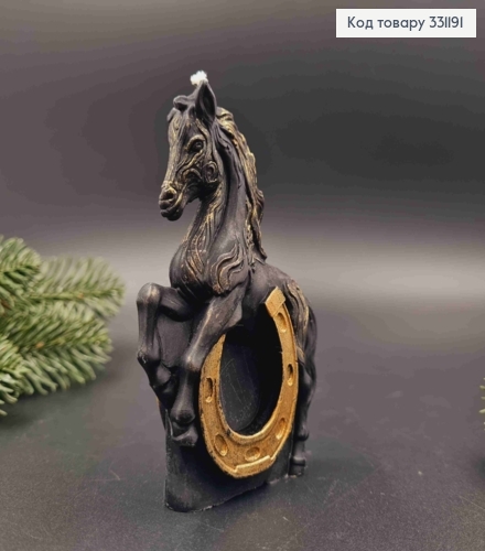 Восковая свеча "Конь с подковой", РУЧНАЯ работа, 10*7,5см. натуральный пчелиный воск без примесей 331191 фото 1