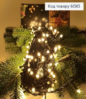 Гирлянда черная проволока 20 м 320 LED белая теплая (с удлинителем) 613113 фото