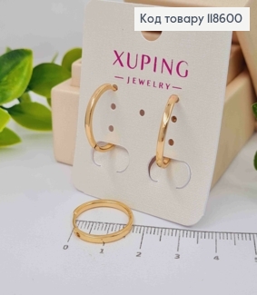 Серьги кольца Классические, ширина 2мм, диаметр 1,8см, Xuping 18К. 118600 фото